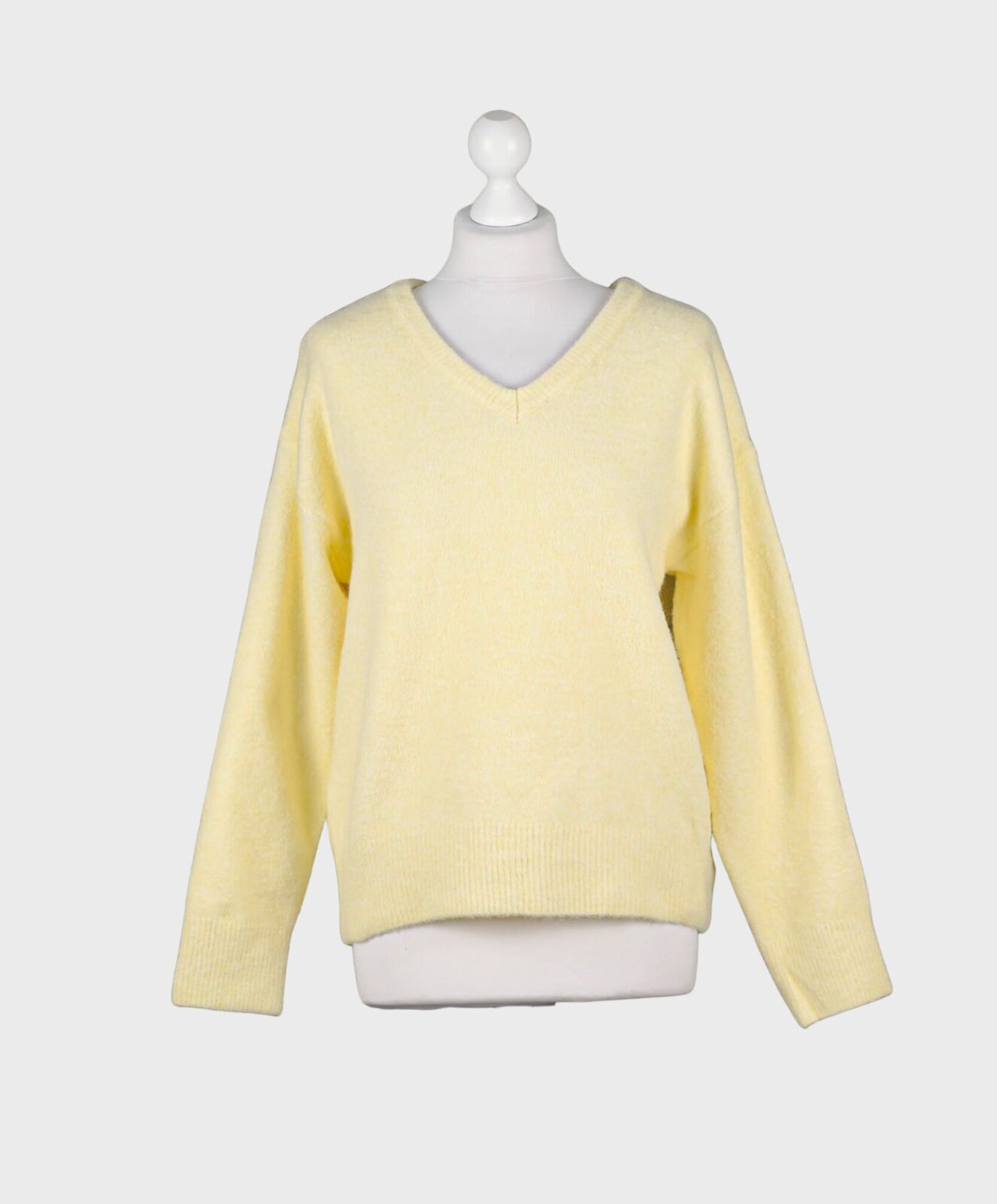 Feinstrickpullover mit V-Ausschnitt sonnengelb (GW201)