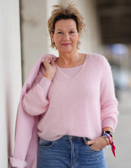 FRAUENSACHE - Transparenter Strickpulli mit Mohair (GW209)