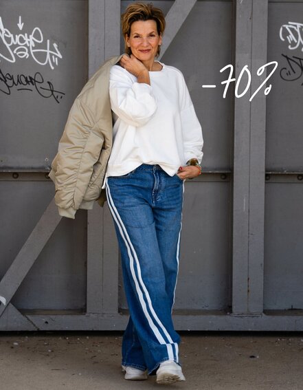 ELIAS RUMELIS - Jeans "TAMEA STRIPES" - city blue (ER19)