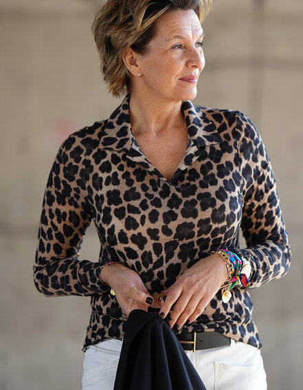 FRAUENSACHE - Transparentes Leo Blusenshirt (BA02)