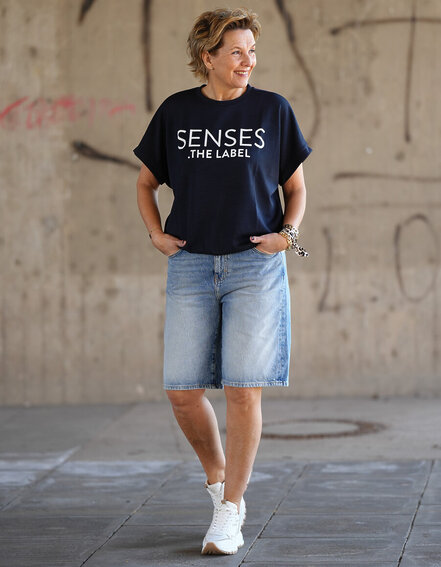SENSES.THE LABEL - Lässige Jeans Bermuda "PL:OU" (SE77)