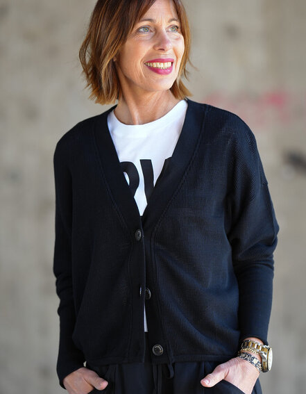 10DAYS - Oversized Cardigan in Mesh Optik (10D46)