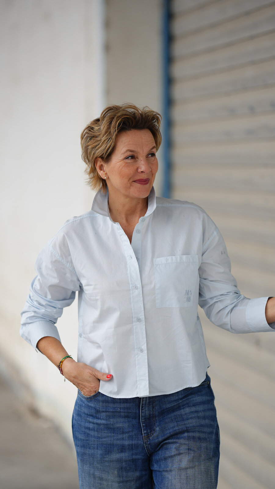 Sommerliche Bluse “JULIA” light blue solid (MSC29)