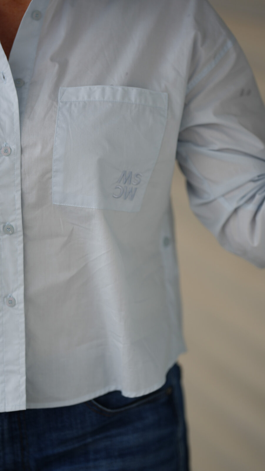 Sommerliche Bluse “JULIA” light blue solid (MSC29)