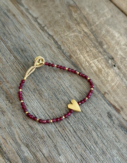 IBU JEWELS - Armband "LULU ROSIE" - ruby (IBU03)