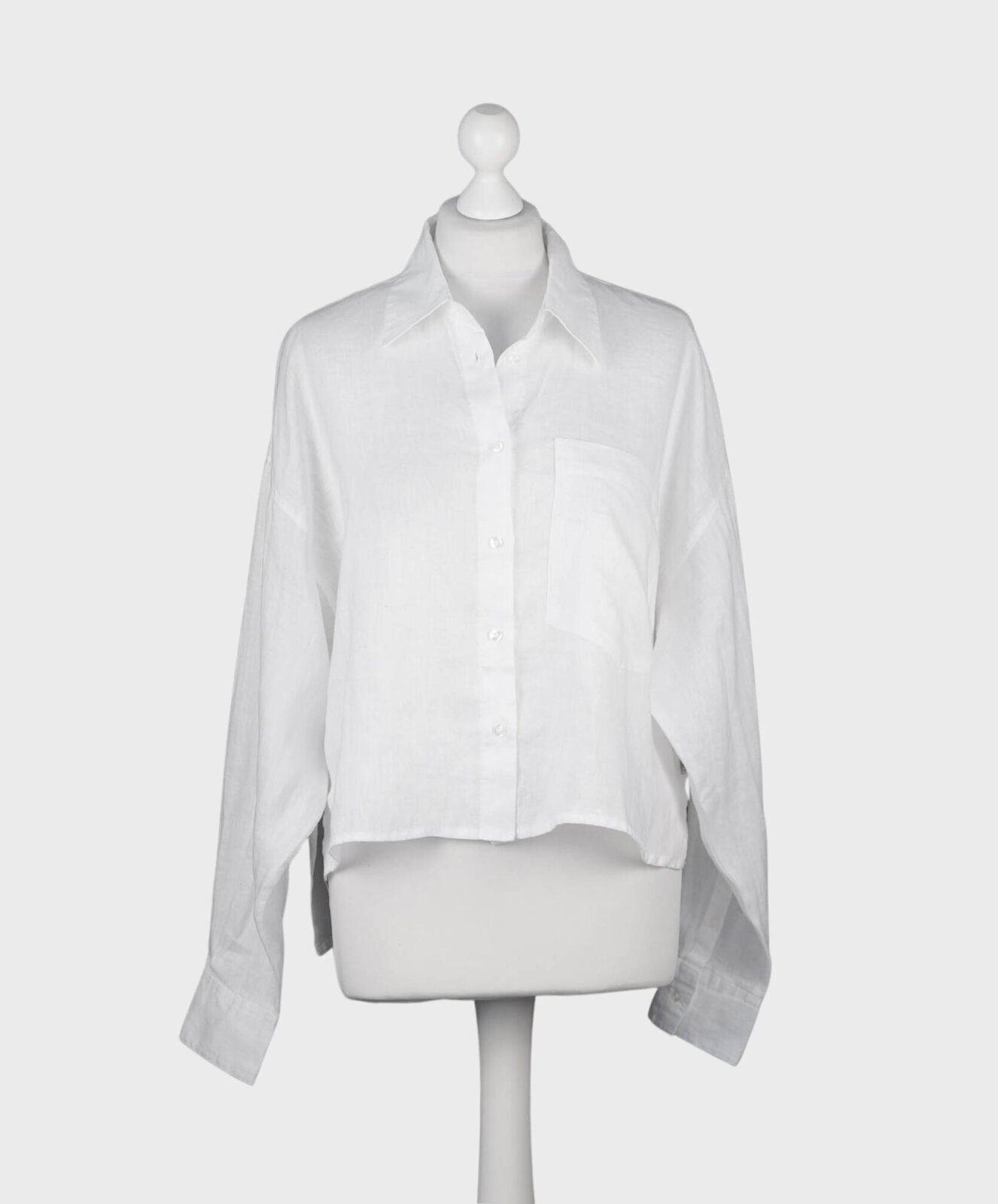 Kurze Leinenbluse “PERLINA” white (HL18)