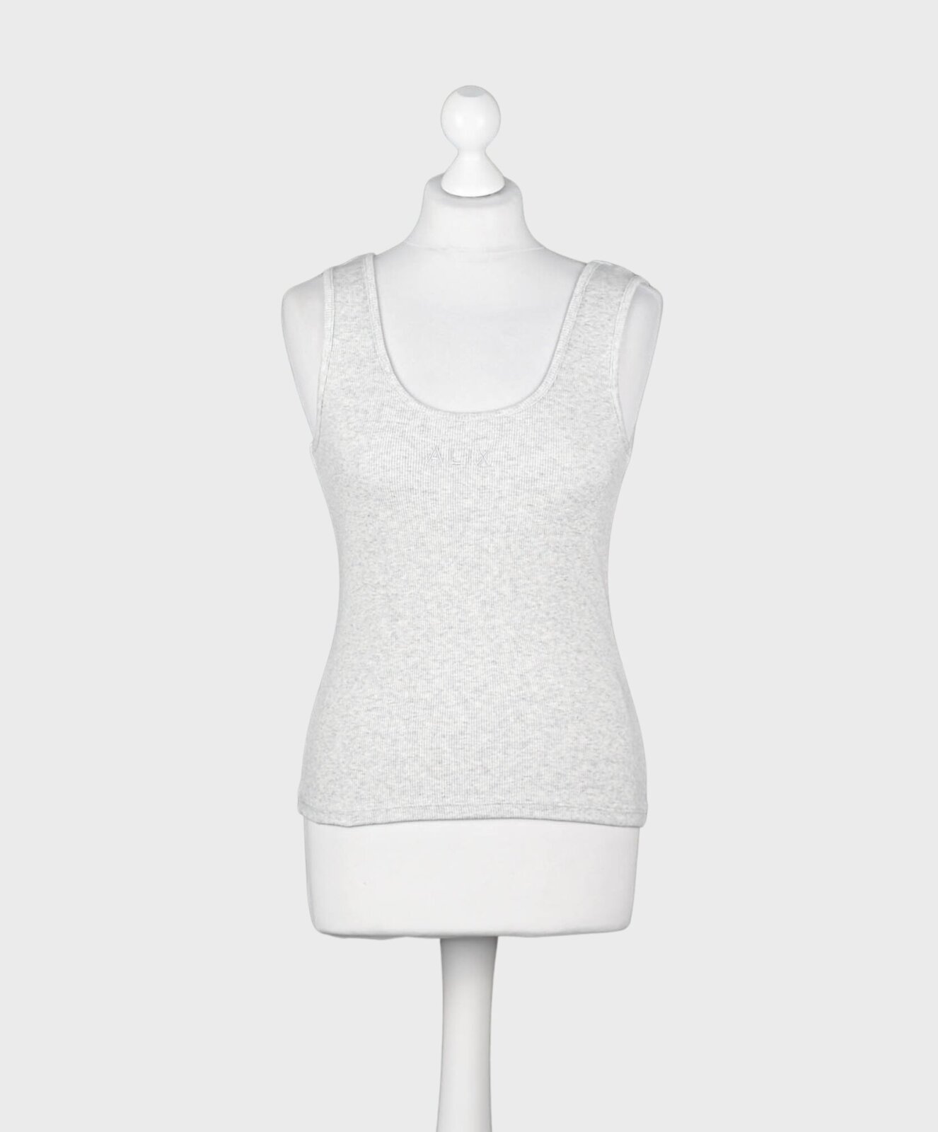 Rippenstrick Top light grey melange (AX07)