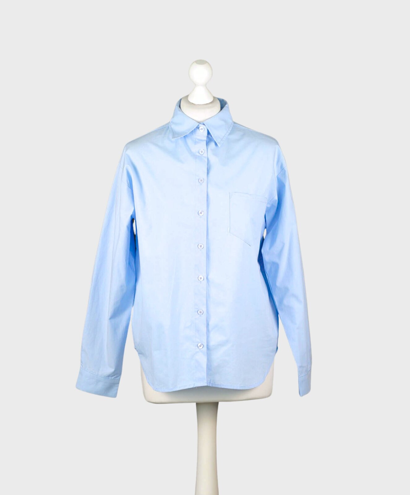 Klassische Hemdbluse hellblau (HB07)