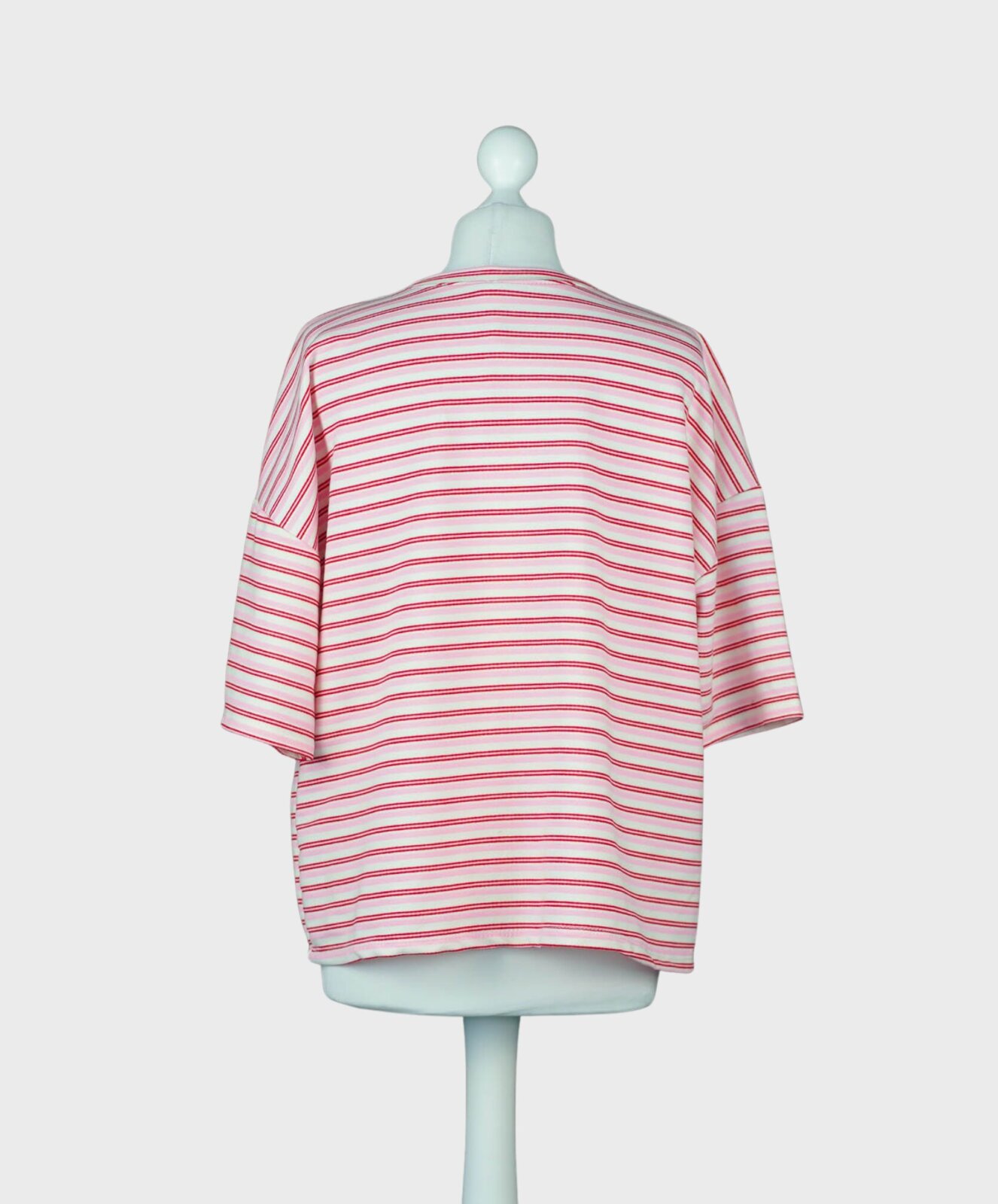 Gestreiftes Shirt weiß/rosa/rot (BA55)