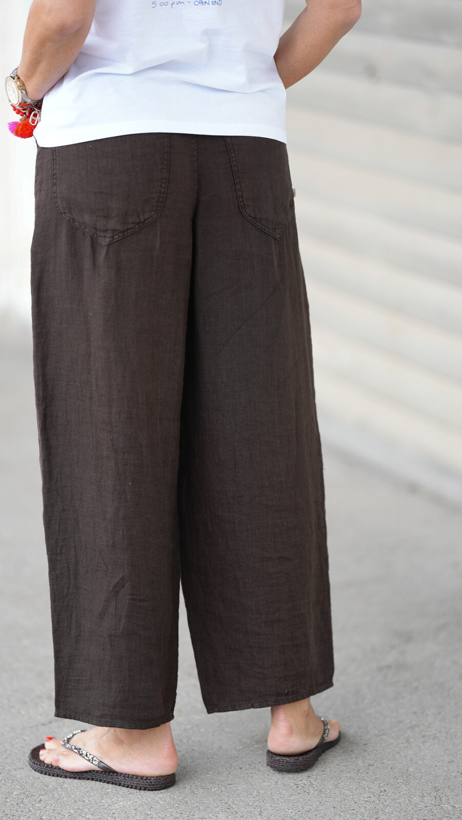 Tolle Leinenhose “MERYLL LINEN” coffee (HL46)
