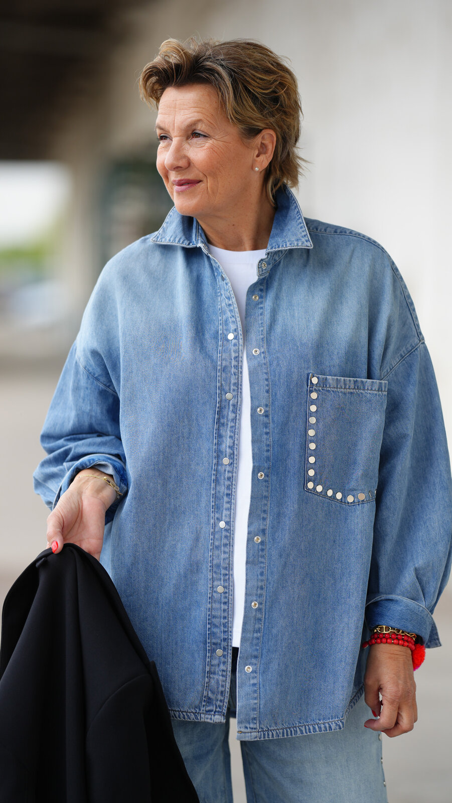 Oversized Jeanshemd “ELLISONA” mount blue (ER78)