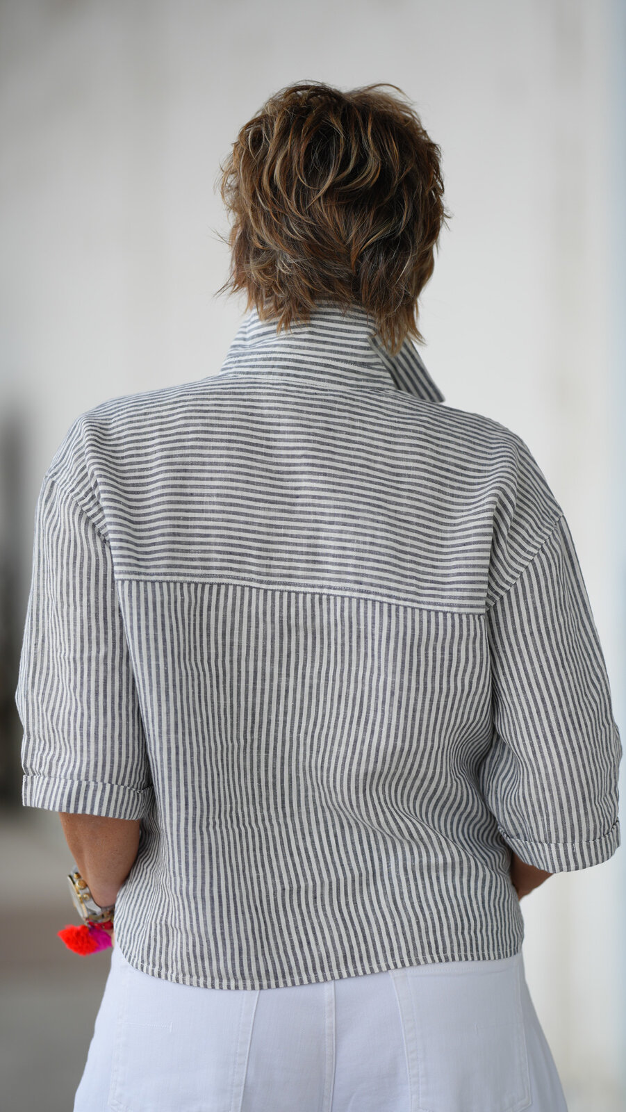 Leinenbluse in Streifen Optik “LADY” dark blue stripe (MSC10)