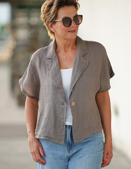 FRAUENSACHE - Leinen Blazer Jäckchen (GW77)