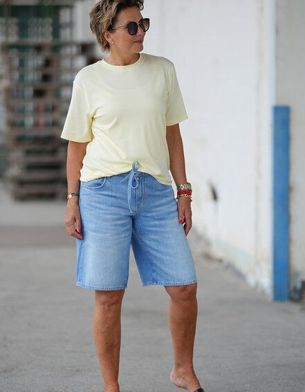 CUP OF JOE - Bermuda Jeans "HARPER"- light blue (COJ06)