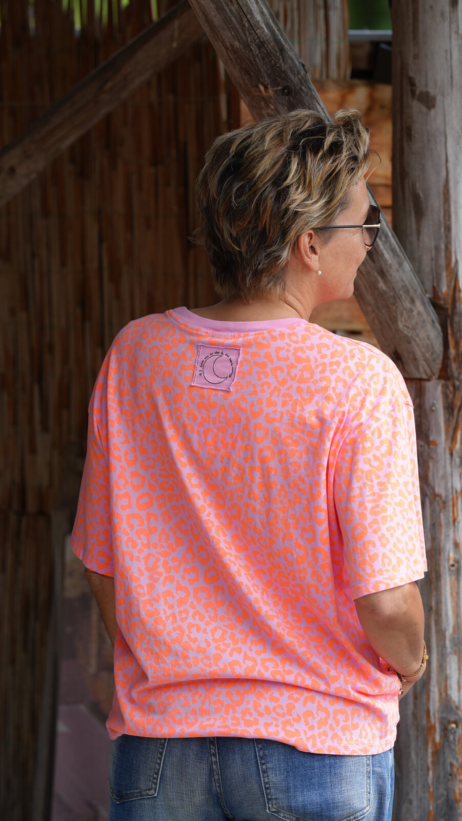 Cooles Leo Shirt mauve/neon orange (BA26)