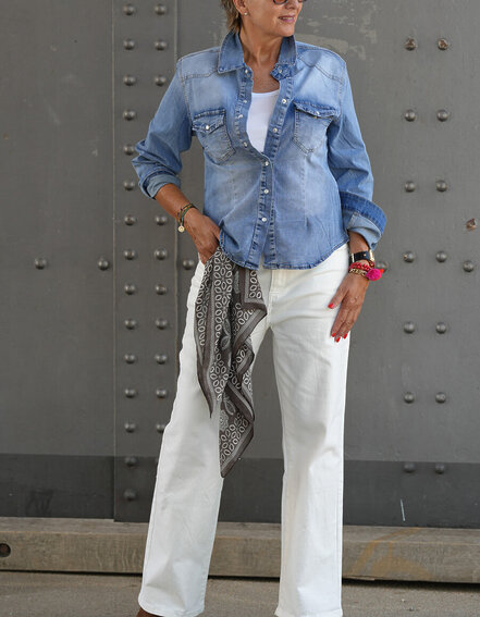 FRAUENSACHE - Wide Leg Jeans mit Tuch (H11)