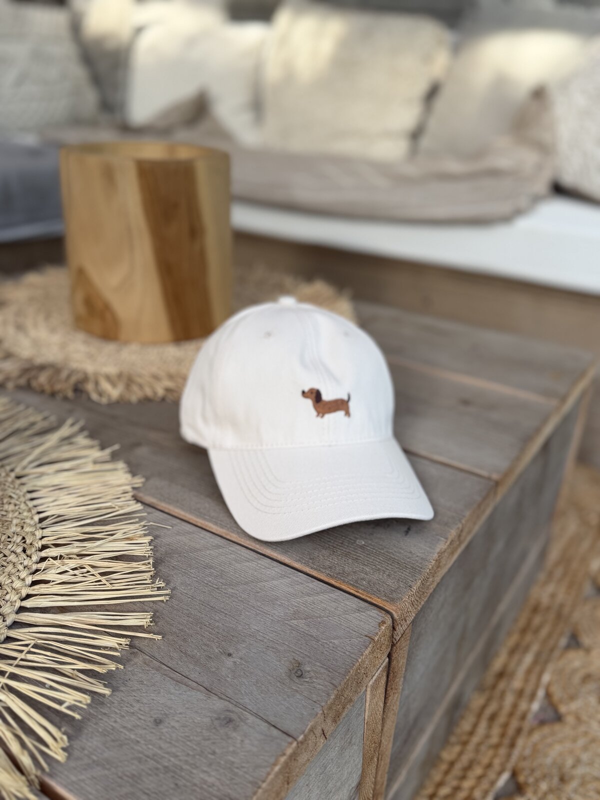 Basecap mit Dackel Motiv beige (AS12)
