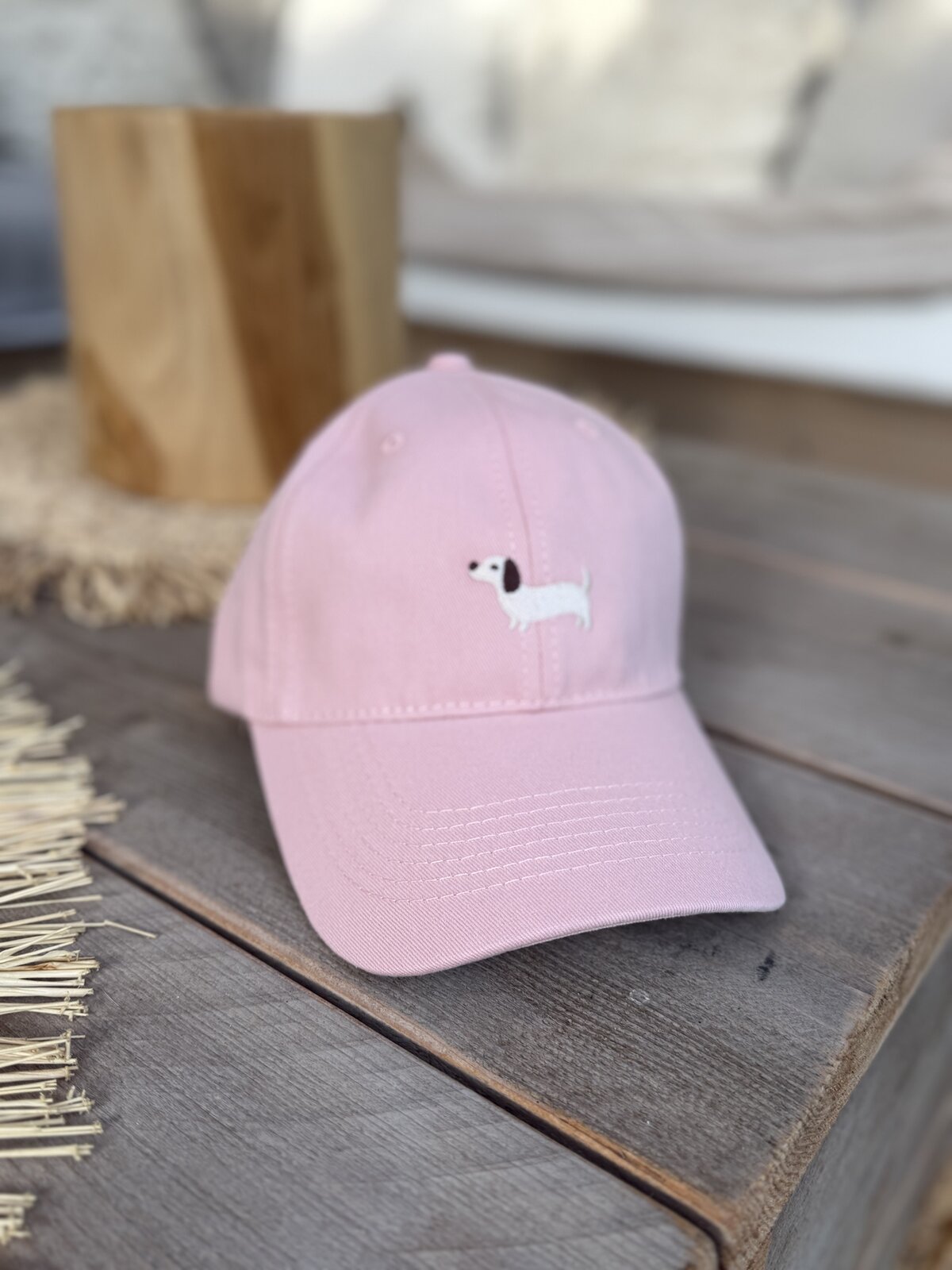 Basecap mit Dackel Motiv rosa (AS12)