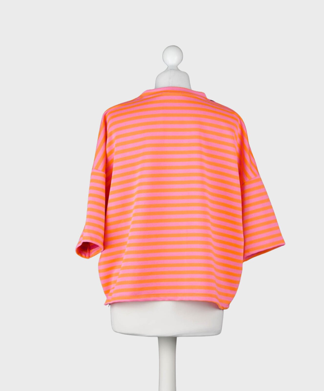 Kurzarm Streifensweater neon orange/pink (GW02)