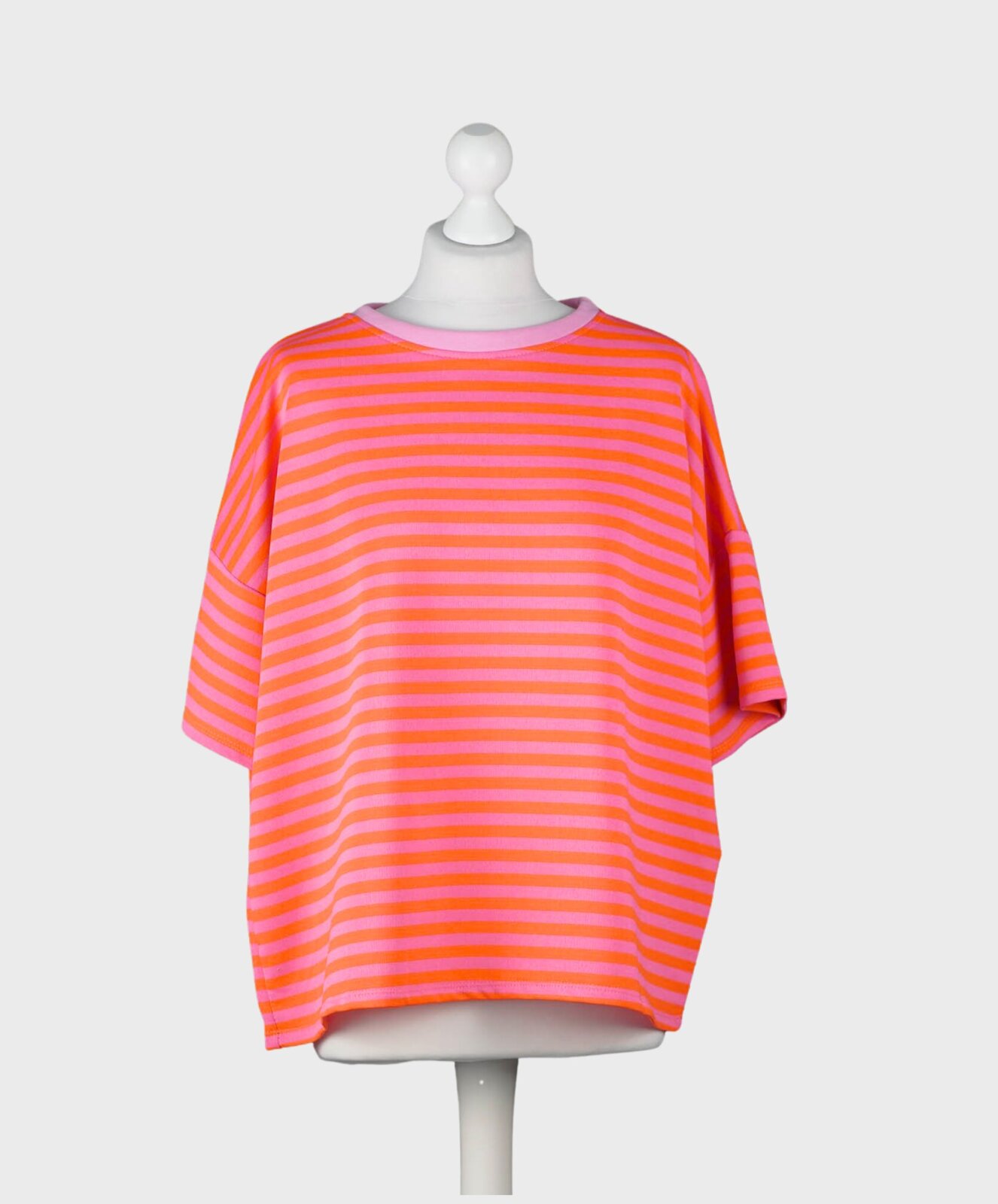 Lässiger Kurzarm Sweater neon orange/pink (GW83)