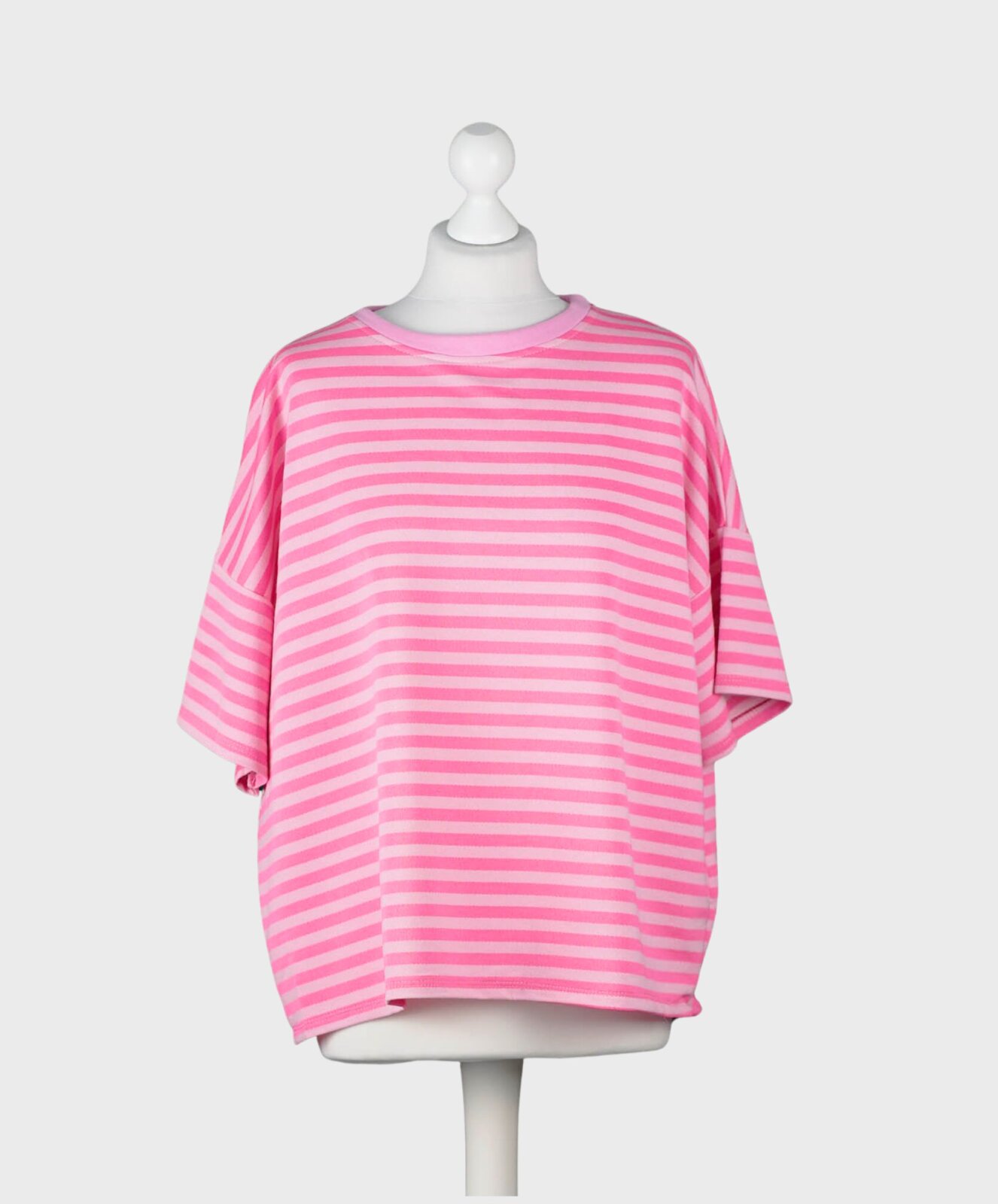 Lässiger Kurzarm Sweater rosa/neon pink (GW83)