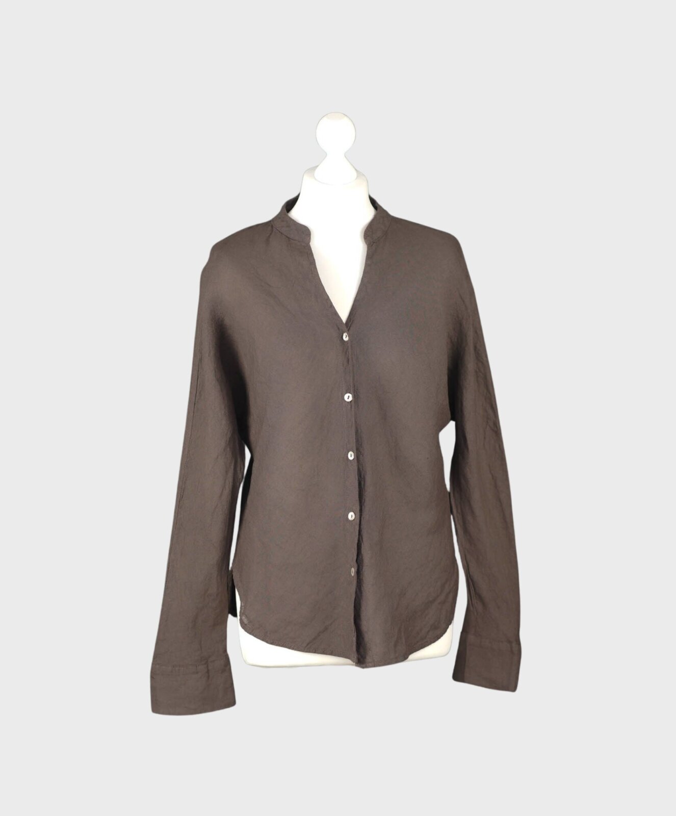 Sommerliche Leinenbluse schokobraun (GW19)
