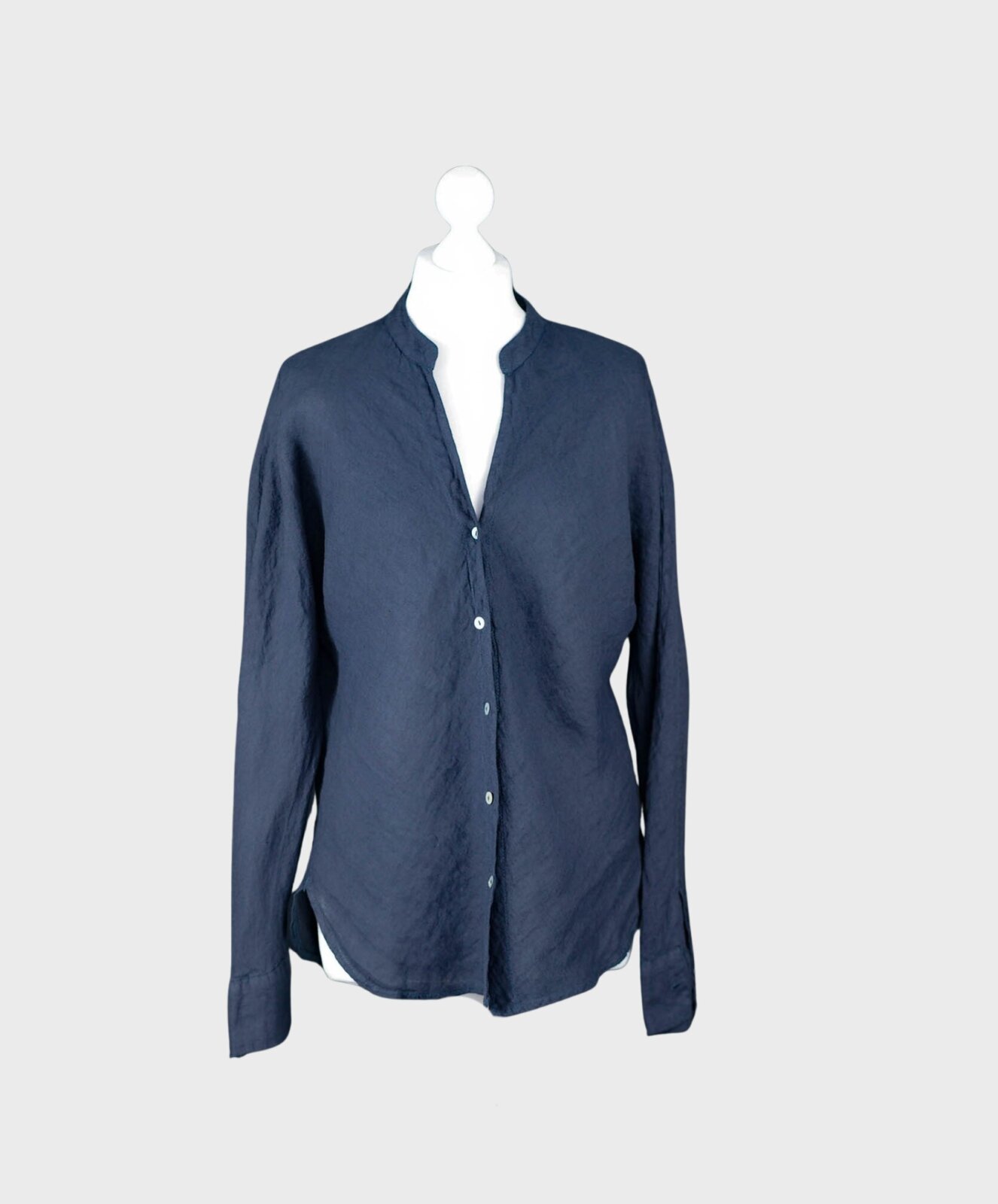 Sommerliche Leinenbluse dunkelblau (GW19)