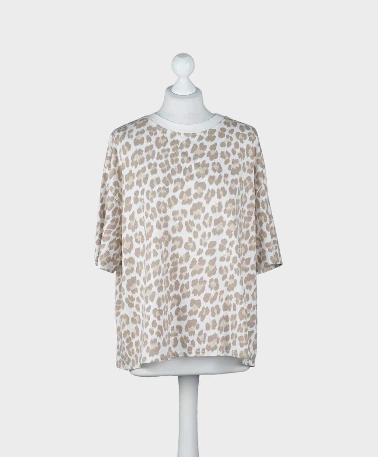 Cooles Leo Shirt wollweiß/taupe (BA26)