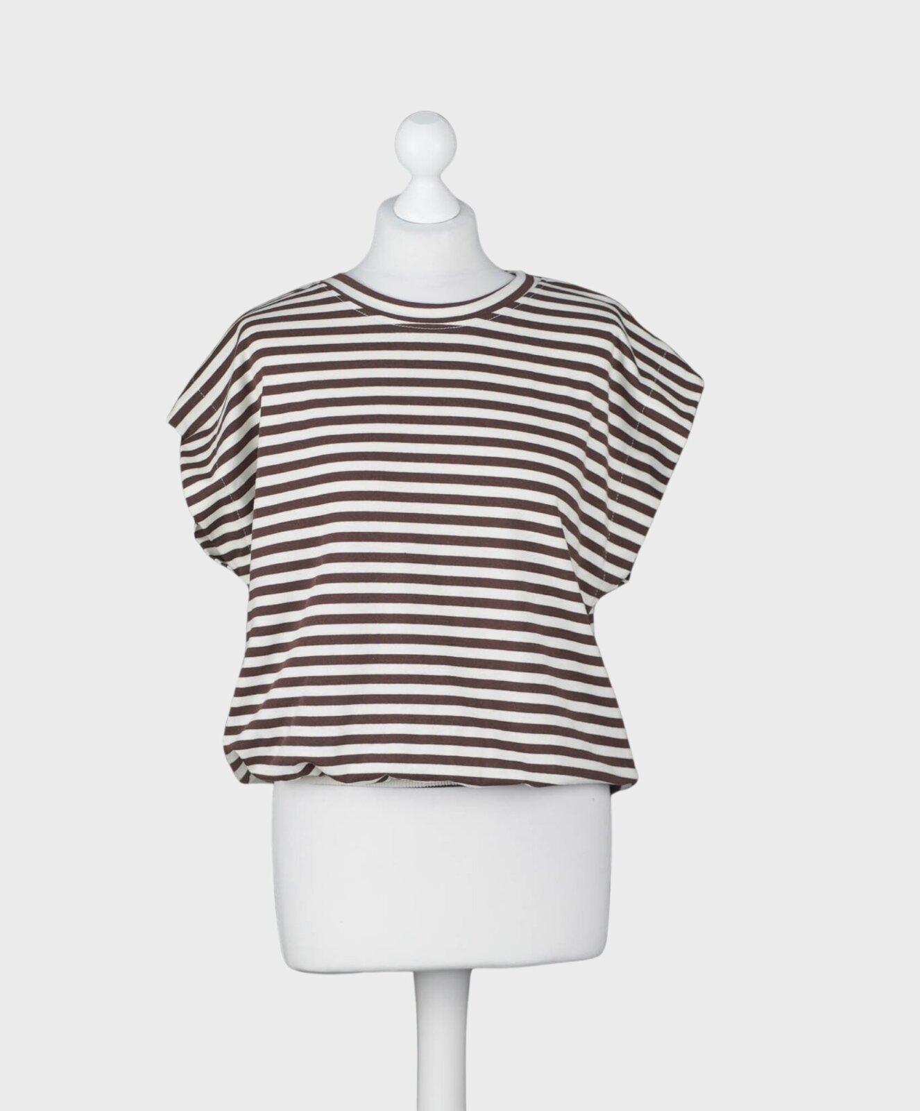 Tolles Streifenshirt creme/schokobraun (BA19)