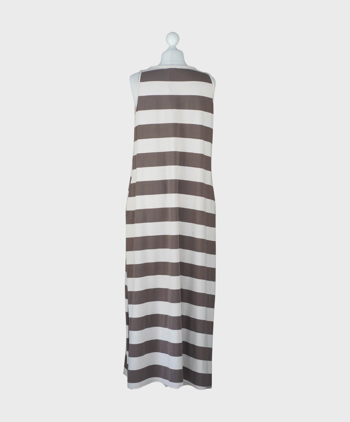 Langes Streifenkleid braun/beige (GW13)