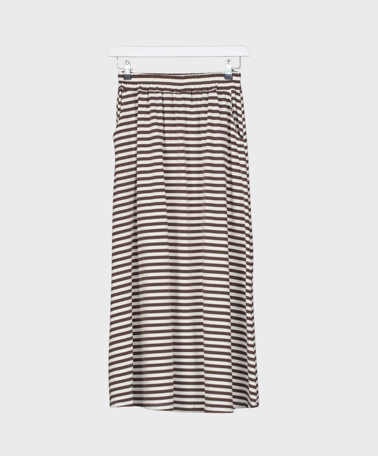 Lässiger Streifenrock creme/schokobraun (R04)
