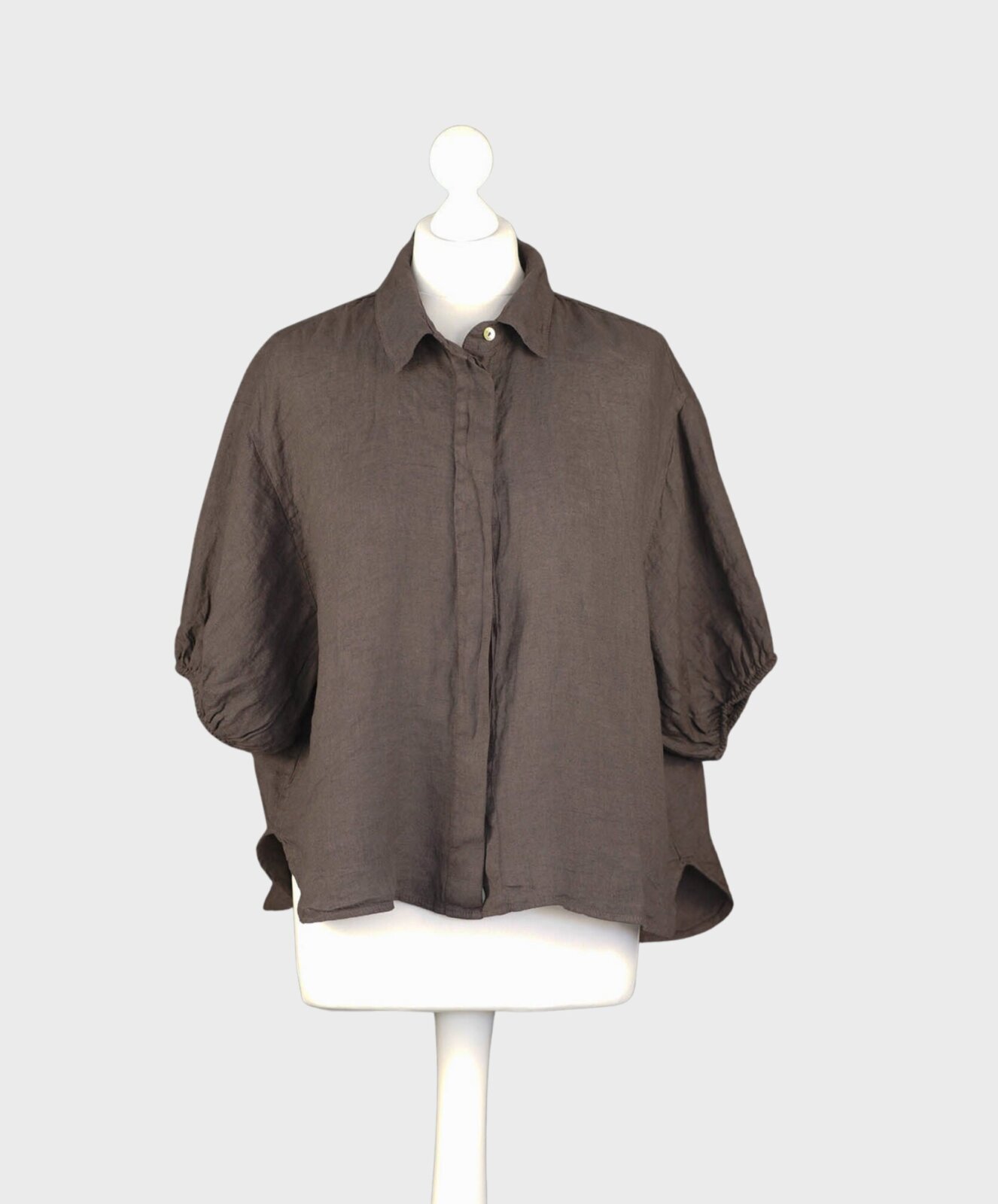 Leinen Bluse schokobraun (GW21)