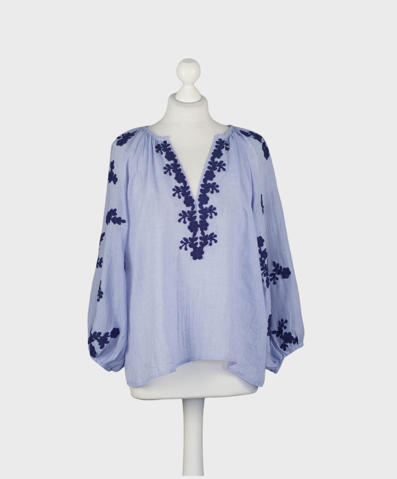 Luftige Tunika Bluse blau (GW18)