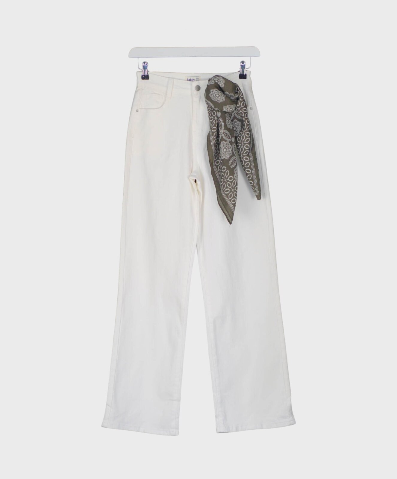 Wide Leg Jeans mit Tuch wollweiß (H11)