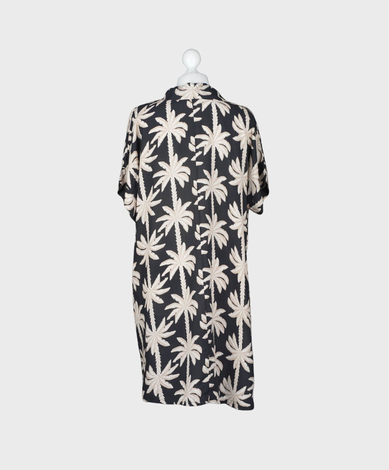 Zauberhaftes Tunika Kleid schwarz/beige (GW67)