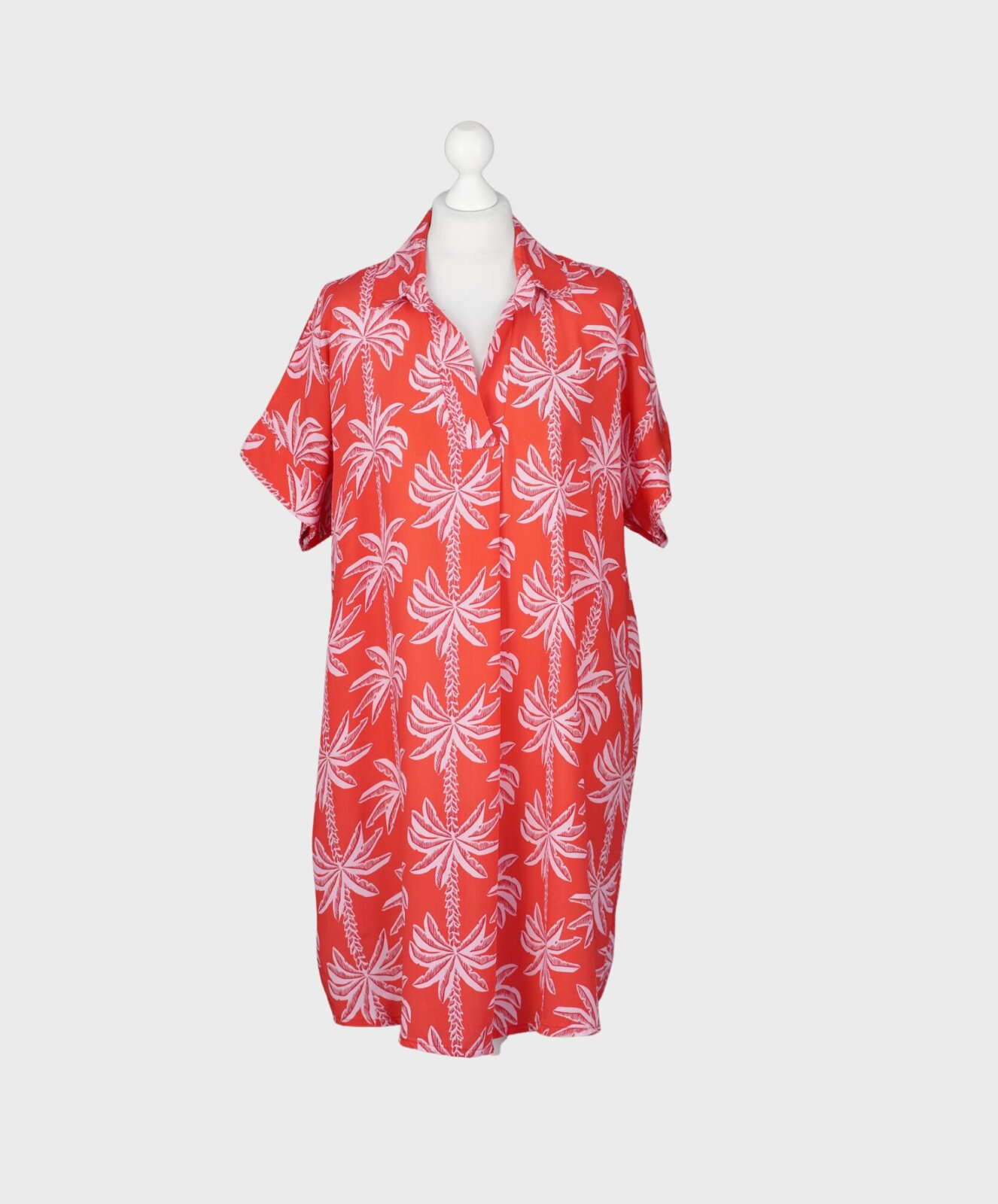 Zauberhaftes Tunika Kleid rot/rosa (GW67)