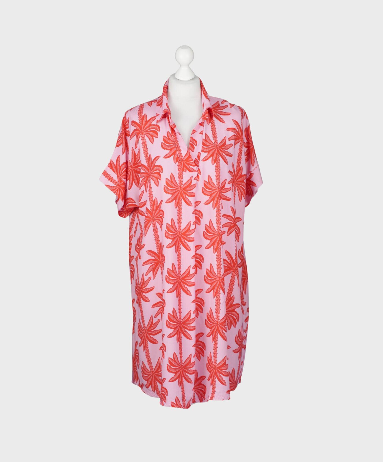 Zauberhaftes Tunika Kleid rosa/rot (GW67)