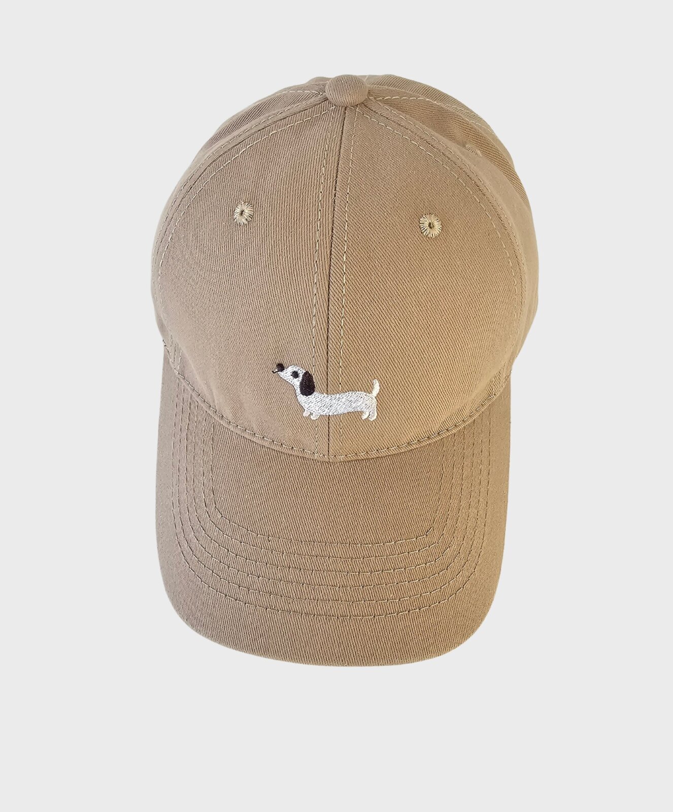 Basecap mit Dackel Motiv taupe (AS12)