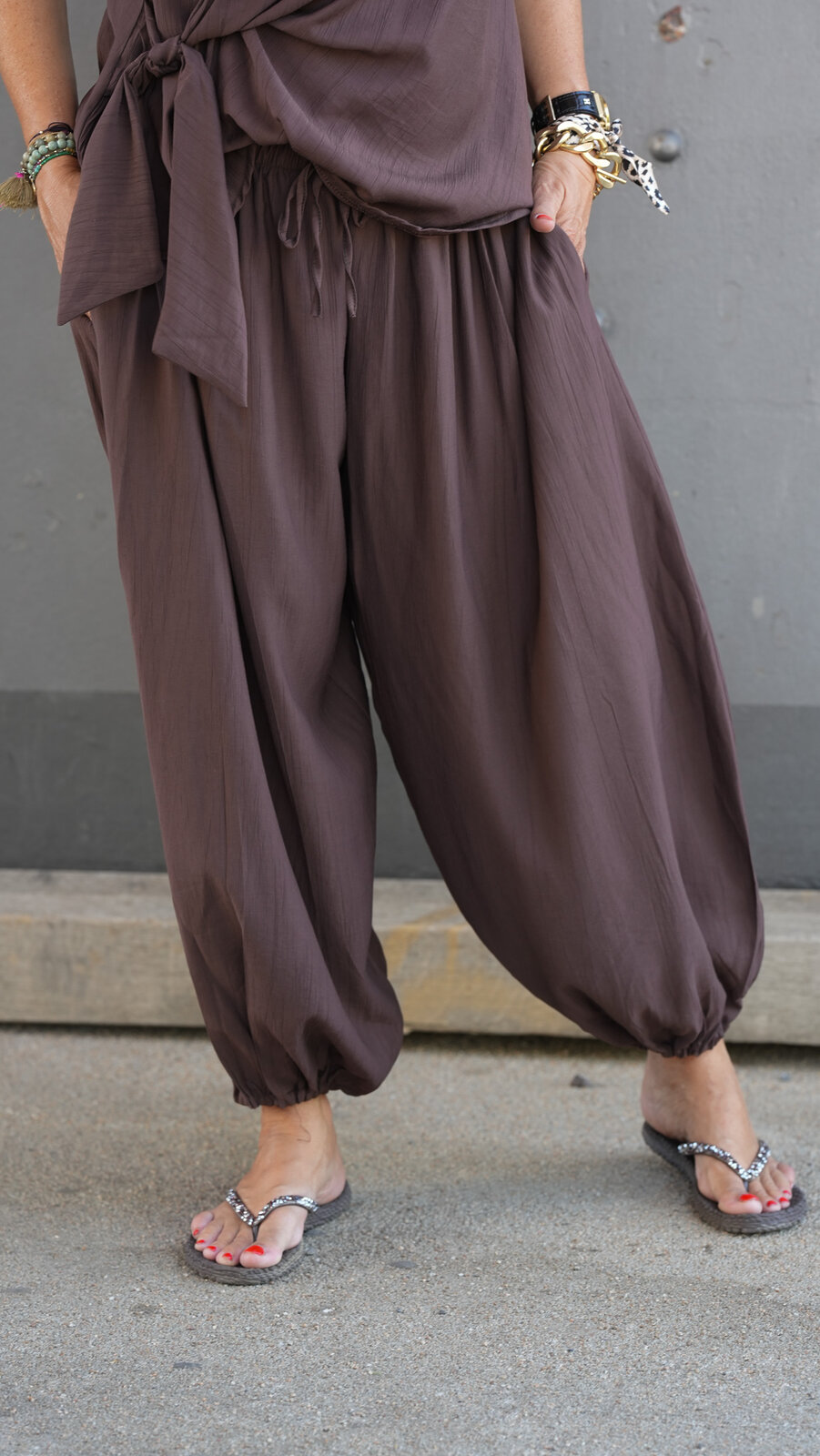 Sommerliche Ballonhose braun (H44)