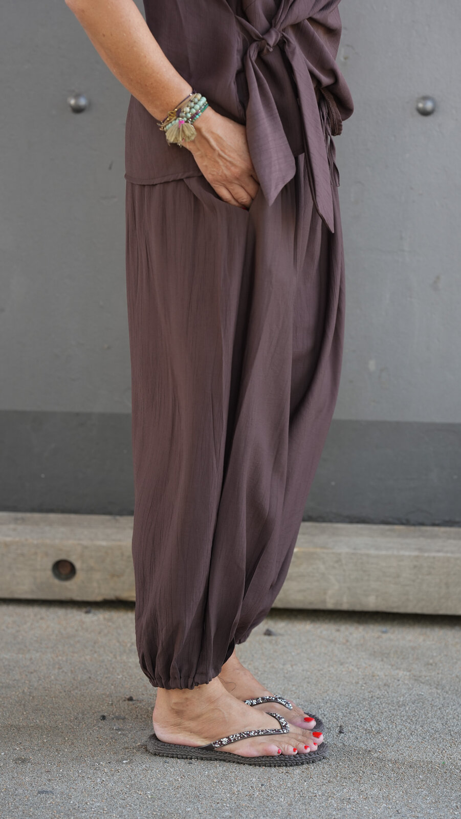 Sommerliche Ballonhose braun (H44)