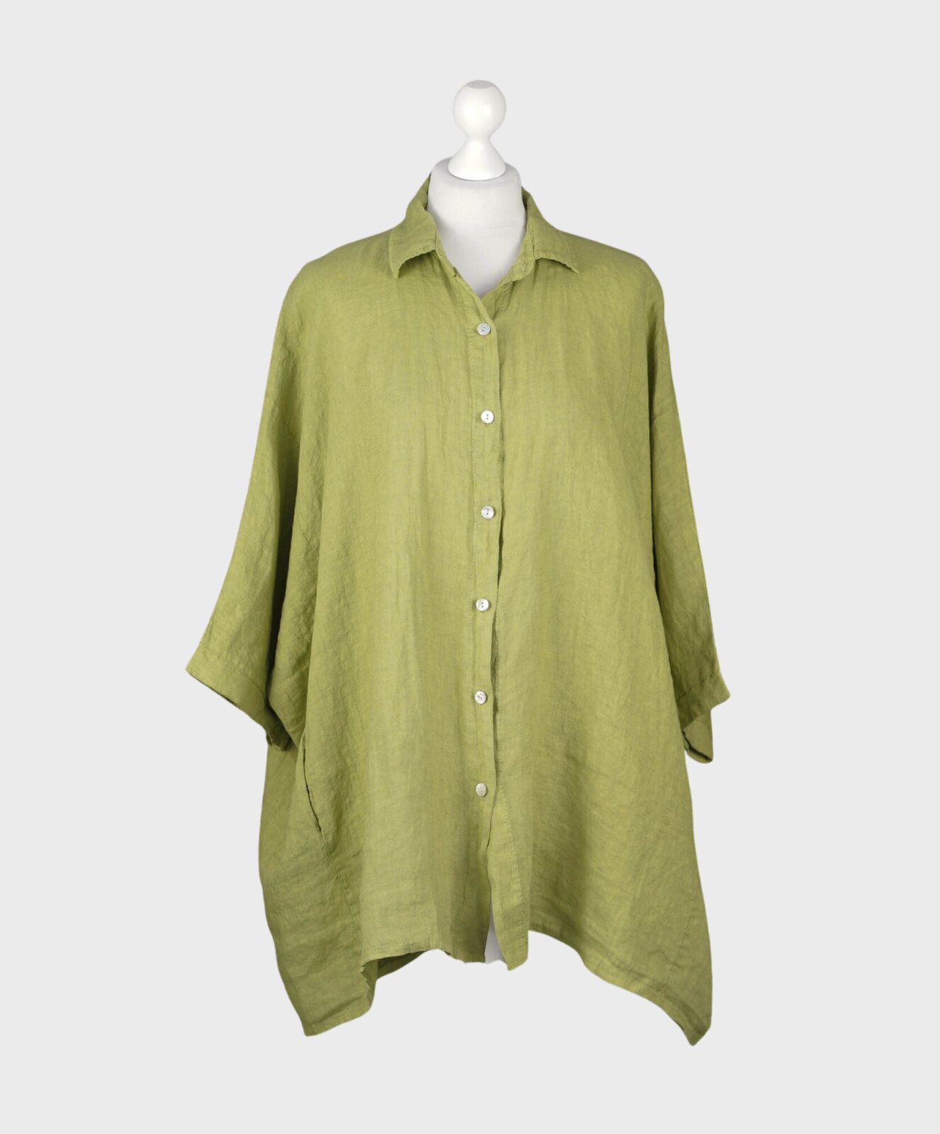 Oversized Leinenbluse pistazie (GW102)