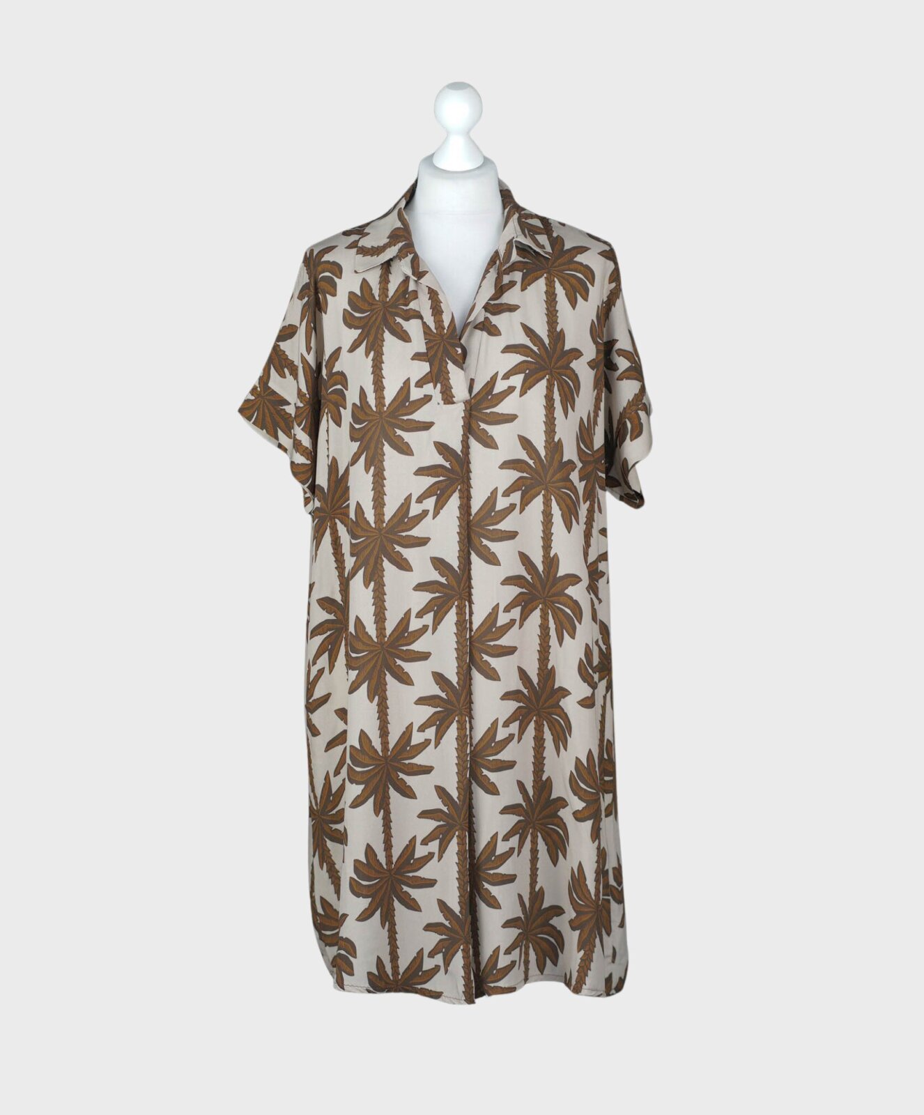 Zauberhaftes Tunika Kleid taupe/braun (GW67)