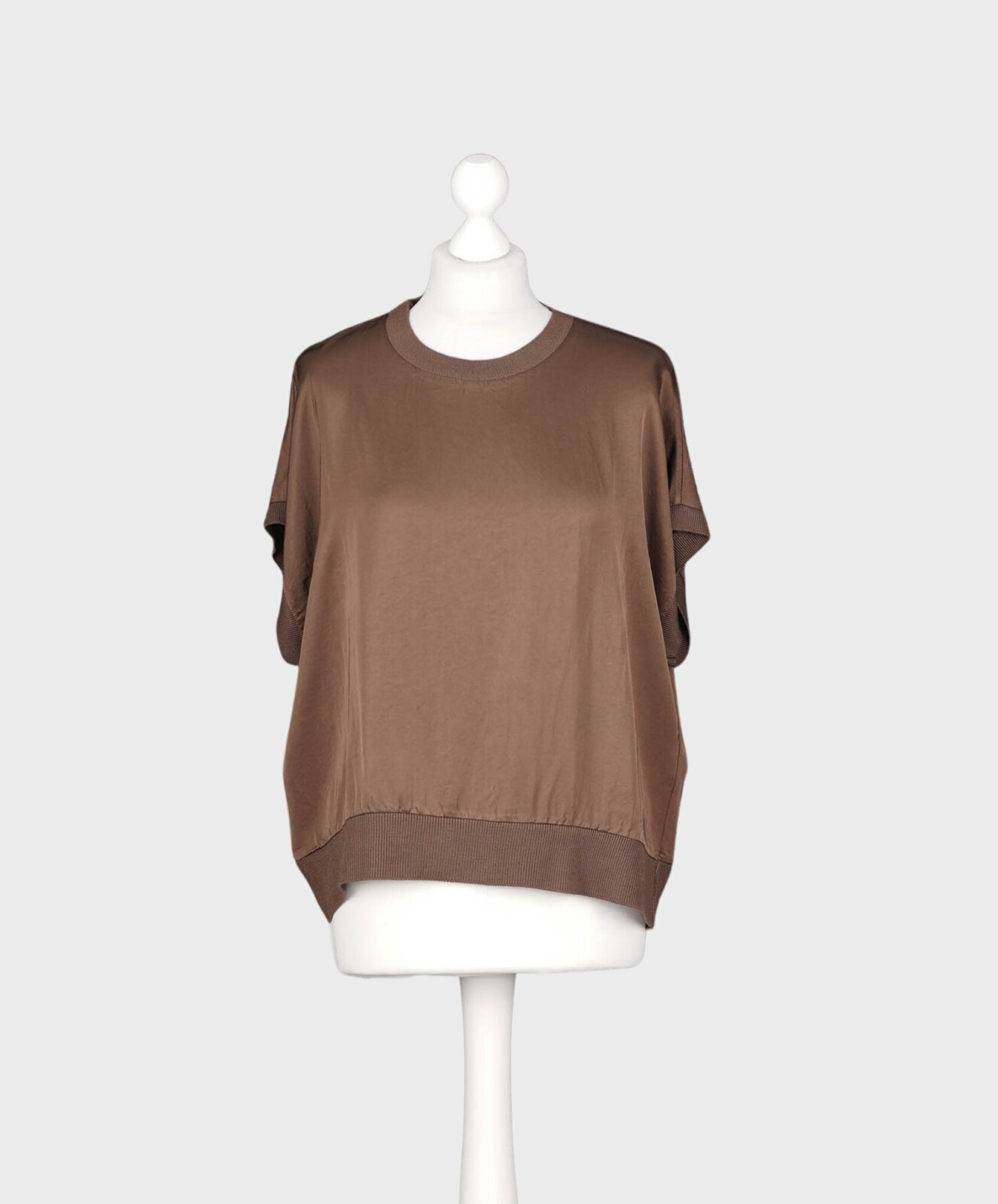 Edles Shirt mit Seide schokobraun (GW26)